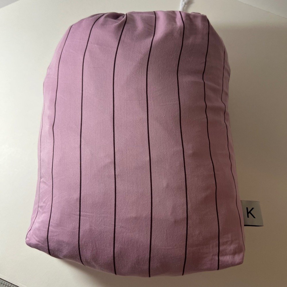 Hommey 100% Organic Cotton Aster Striped King Size Fitted Sheet 78 x 80 x 16 NIP